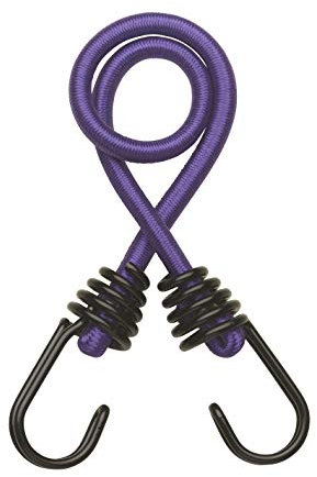 THIRARD - Tende Elastici in Gomma con Ganci - Set di 2 - Lattice - Per Ripostiglio, Campeggio, Bicicletta, Rimorchio - Ganci in Acciaio Doppio - 8 mm x 45 cm - Viola