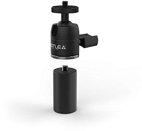 GRIFITI Nootle Paint Pole Adaptor 3/4-5 to 1/4-20 and Mini Ball Head Turns Painters Extension Poles into Camera Video Photo Mic Booms Adapter Painter's Adapters Extensioncamera Tripod Attachment