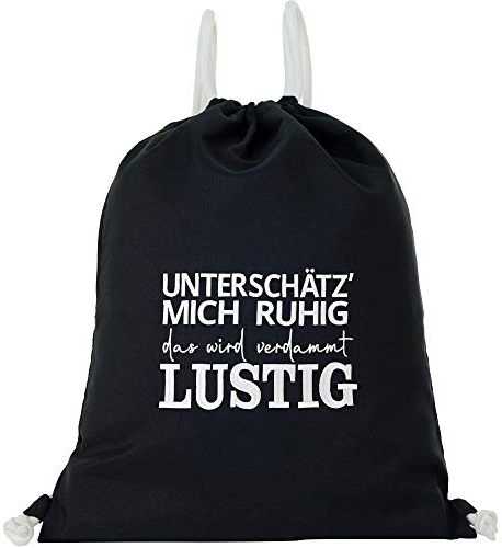 EXPRESS-STICKEREI Turnbeutel mit Spruch Sportbeutel Gymbag Rucksack lustige Beuteltasche
