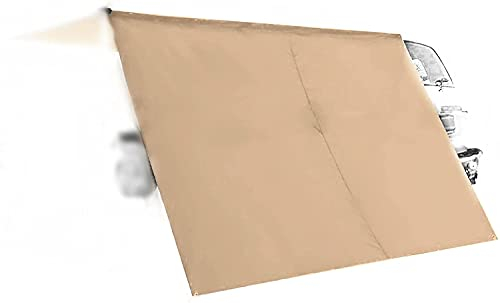 DANCHEL OUTDOOR Retractable Waterproof Camper Car Awning Extension Side Cloth for SUV Overland Car Tents (Khaki, 6.5ftx6.5ft)