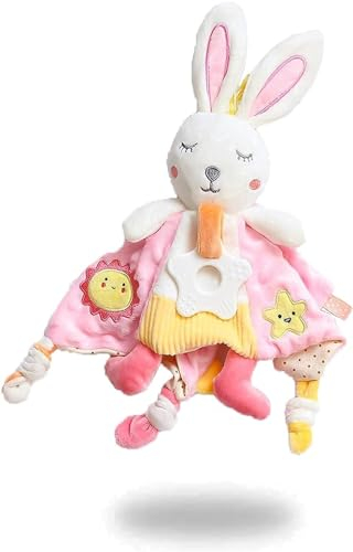 EAQ Doudou Bebe,Cadeau Paques Bebe Doudou Lapin Lapidou Cadeau Naissance filleLapin de Paques Oeko-Tex