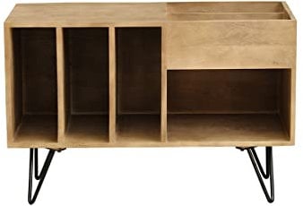 Sideboard für Schallplatten aus Mangoholz und Metall B 90 cm Boogie