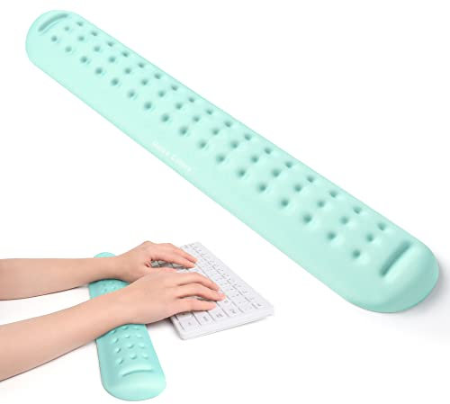 UnivoColors Turquoise Green Superfine Memory Foam Keyboard Wrist Rest Soft Gel Ergonomic Wrist Support Pad for Computer, Laptop, Office, Gaming, Typing