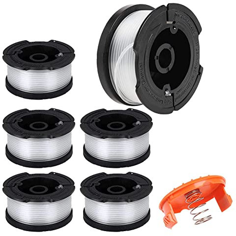 Rasentrimmer Fadenspulen für Black und Decker (Länge 9.1m Durchmesser ⌀1,65mm) Nylonfäden Spulen Fadenschneider A6481 A6485 AF-100 (Black & Decker AF-100, 6 Stücke)