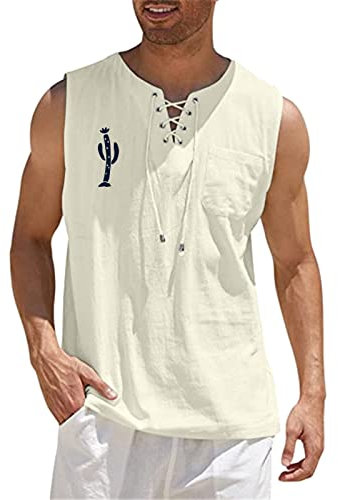 Beokeuioe Lose Tank Top Herren Männliche Frühlings- und Sommer-Töpfe lässige Sport-Ärmellose Top Tank Tops Sport