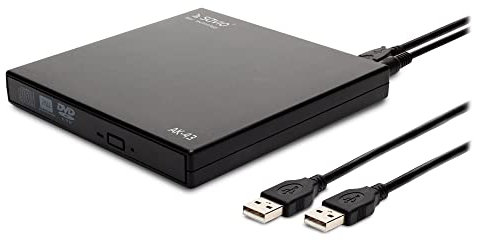 SAVIO Externes DVD Laufwerk - CD Laufwerk Extern USB 2.0 - Tragbar DVD Brenner für Laptop und PC - Kompatibel mit Windows und MacOS - DVD Laufwerk Extern für Sie - Burner Slim CD/DVD R/RW – USB