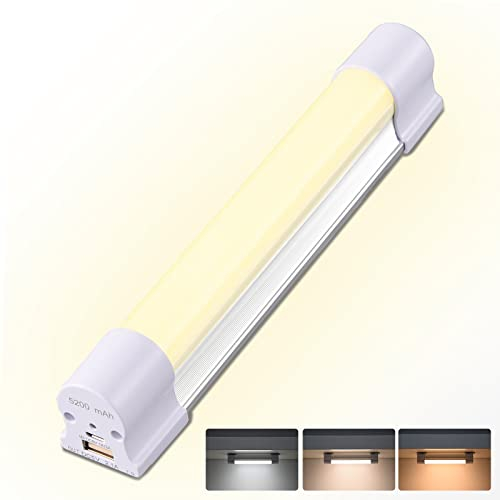 Unterbauleuchte Küche led ,Kleiderschrank Beleuchtung, für Kleiderschrank, Schrank,Treppe, Regale,Werkbank,Kofferraum, RV, Batterie USB Wiederaufladbar,Helligkeitsspeicher(4000Lumens 3 Lichtfarben)