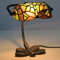 Uziqueif Libelle Bankerlampe, Tiffany Style Tischlampe, Schreibtischlampe Vintage Bankers Lamp, Lampenschirm Glas, Metall Basis, Tischleuchte FüR BüRo, Nachttischlampe