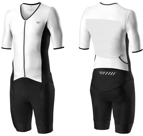 Lo.gas Combinaison Trifonction Triathlon Homme,Respirante à Séchage Rapide pour Entraînement Natation Vélo Course à Pied et Compétition