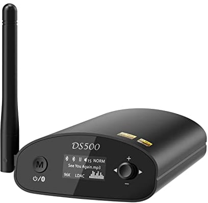 1Mii HiFi Bluetooth Empfänger für Stereoanlage mit LDAC, aptX HD Bluetooth 5.1 Audio Adapter mit Audiophilem DAC, OLED-Bildschirm, Optischer Coaxial RCA Ausgang für AV Receiver, Verstärker -DS500