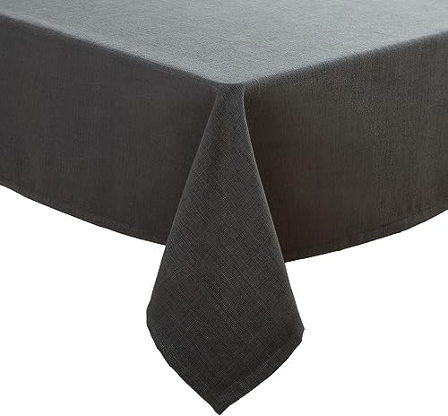 Simurq Tischdecke Abwaschbar-Wasserabweisend |Tischdecke rechteckig Leinenoptik-Lotuseffekt | Pflegeleicht & fleckenabweisend Tischdecken |Tischdecke Grau -Tischtuch Table Cloth (Grau, 130x160 cm)