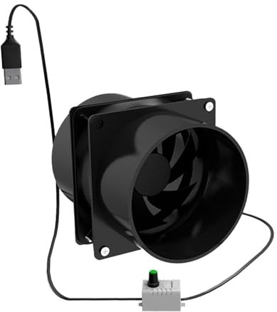 Baoblaze Exhaust Fan Pipe Fan Extractor Silent Sheds Pet Dog House Portable Ventilator Ventilation Fan for Window Garages Kitchen Attic, Fan