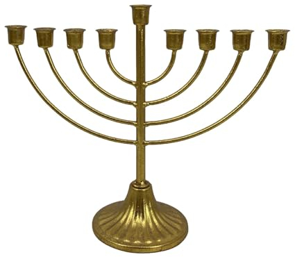 JISADER Jüdischer Kerzenständer, Chanukka-Dekoration, Menorah-Kerzenleuchter, Menorah-jüdischer Kerzenhalter für den Schreibtisch, 9 Zweig