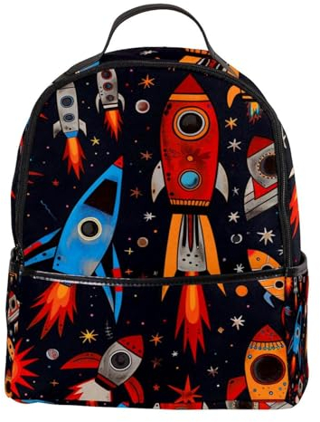 WOSHJIUK Reiserucksack für Damen,Rucksack für Herren,Universe Stars Raketenraum,Rucksack