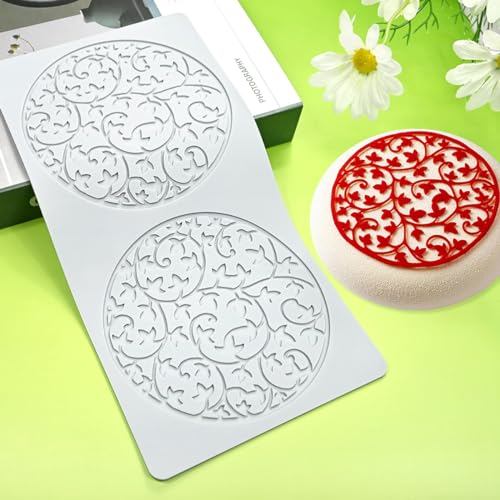 Moule en silicone creux pour décoration de gâteau de mariage (D1_ Fleur circulaire)
