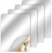 WHENZOO 4 Pack Self Adhesive Mirror Stickers - 30x20cm Acrylic Mirror Sheets, Stick On Mirrors for Wardrobe Doors, School Mirror Flexible Mirror Sheets for Home Living Room Bathroom Bedroom Decor
