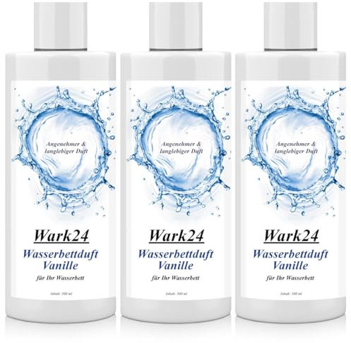 Wark24 Wasserbettduft Vanille 3 x 500 ml, Wasserbettenduft auf Basis natürlicher Öle, für eine beruhigende Atmosphäre im Schlafzimmer und entspannten Schlaf