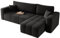 GREKPOL Sofa mit Schlaffunktion 145x248 - Schwarz Ecksofa mit Schlaffunktion und Bettkasten - Sofa 3 Sitzer - Schlafsofa - Couch - Schlafsofa mit Bettkasten