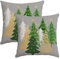 Miaikoe Weihnachtskissenbezüge 50x50 cm Set von 2 Weihnachtsbaum Grau Dekorative Wurf Kissenbezüge Winter Urlaub Kissenbezüge Dekor für Home Couch Sofa