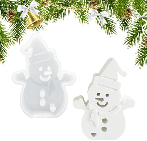 XQMMGO Moule en Silicone Bonhomme de Neige de Noël - Résine Époxy, Savon, Artisanat