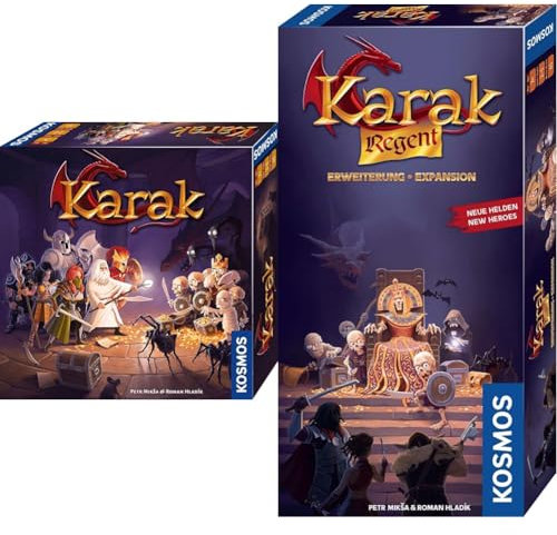 Kosmos Bundle aus Karak - Das Abenteuer beginnt mit Karak - Regent - Erweiterung, spannendes Kinderspiel ab 7 Jahre für 2-5 Personen, Fantasy Abenteuer Spiel