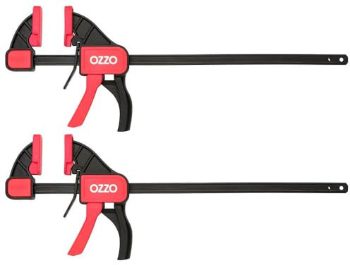 OZZO 300mm Dual Action Bar Clamp for Woodwork - 2 Piece Set | Heavy Duty Spreader with 65KG Load | Quick Grip Woodworking Tools | Fast Release Mechanism