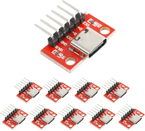 PENGLIN 10PCS USB C Breakout Board USB Typ C Buchse PCB Platine mit Pin | USB C Breakout Board Serial Breakout Anschluss Weiblich Konvertierungskarte 6 Pins