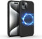 GLYXOR Funda Premium para iPhone 15 Negro Mate de Silicona, Compatible con MagSafe, 4 Capas de protección, Funda magnética Delgada, Resistente a Golpes y arañazos para Apple iPhone 15 (Slim Case)