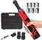WUDLEP 16.8V 3/8 Cordless Ratchet Wrench Kit, Electric Ratchet, Variable Speed, 2X2.0Ah Li-Ion Batteries and Charger, 7 Sockets, 10/11/12/13/14/15/17mm Socket, 3/8 Adapter