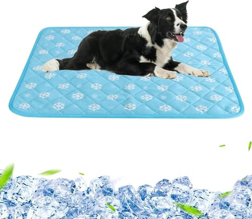 Lollanda Kühlmatte für Hunde Selbstkühlende Hundematte Sommer Kühlkissen Wasserdicht rutschfeste Haustier Matte Zuhause Unterwegs Auto (L)
