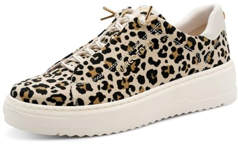 Marco Tozzi Damen Sneaker weiches Feel Me Wechselfußbett weiches Innenfutter Vegan Schnürer