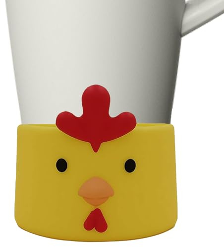 Syengery Manchons en Silicone pour Tasses À Café,Couverture Protectrice De Tasse en Silicone Cartoon | Housses Isolantes pour Bouteilles en Verre - pour Maison Café Bureau Vacances Voyage Thé et
