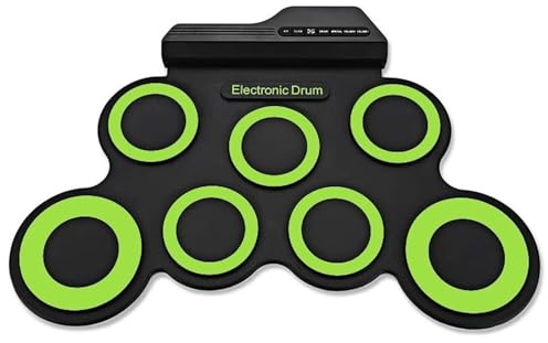 Elektrisches Schlagzeug-Set, 7 Pads, mit Lautsprechern, Roll-up, elektronisch, mit Pedalen, Sticks für Kinder, elektronische Trommel