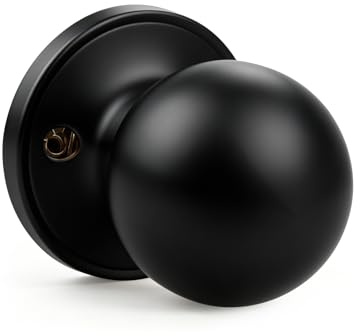 Brotima Matte Black Round Dummy Door Knob,One-Half Side Knob Only,Non-Locking No Latch for Interior Use