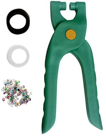 Kit de Ojales | Pinza para Ojales Manuales Portátil con 200 Ojales Metálicos - Pinza de Punzonado con de Prensado Manual y Conjunto de Herramientas - para Lona Cuero