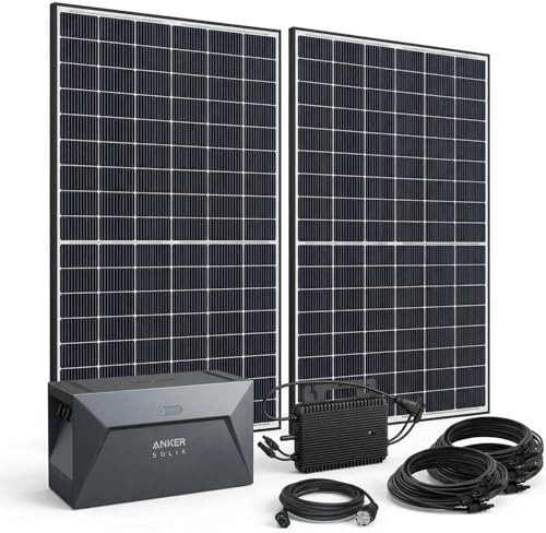 Balkonkraftwerk 800W mit Speicher 1,6kWh – 900Wp PV Solaranlage Komplettset Plug & Play mit App Steuerung – Mini PV Anlage für Balkon Terrasse Garten Haus Strom sparen | BaSBa SSG800-8133-Li