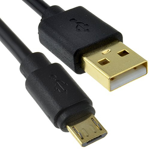 kenable USB 2.0 A to Micro B Fast Charge & Sync Cable 24AWG Gold Plated Shielded 0.25m Black