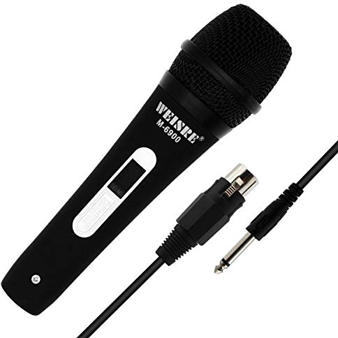 QiCheng&LYS Professionelles dynamisches Vocal-Mikrofon,gesangsmikrofon unidirektional Handheld Mikrofon 3,5m XLR Anschluss (M-6900)