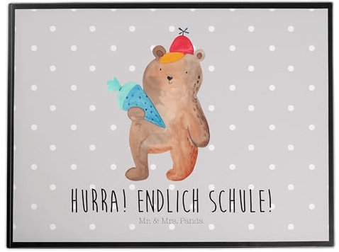Mr. & Mrs. Panda Schreibunterlage Bär Schultüte - Geschenk, Teddy, Schulbeginn, Einschulung, schreibtischunterlagen, Grundschule, schreibtischunterlage, tischmatte, Schreibtisch Unterlagen