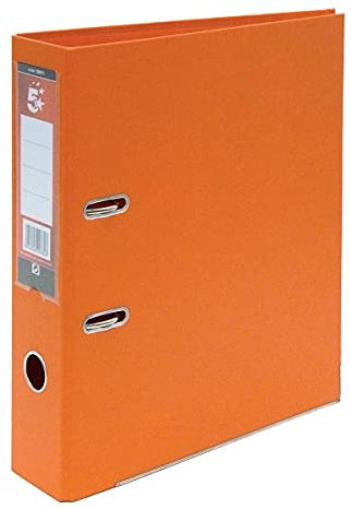 5 Star office 138911 A4 Plastic Lever Arch File - Orange (Pack of 10)