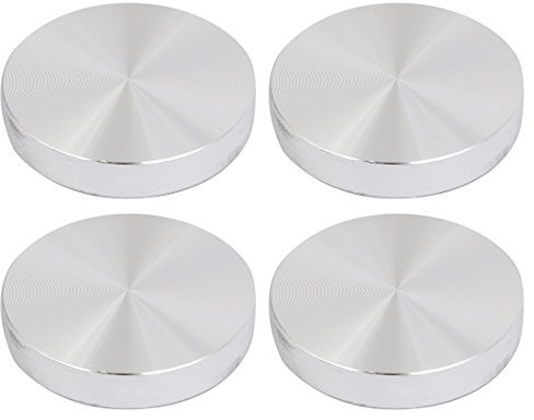 Sourcingmap 40mmx8mm M8 Tea Table Glass Top Circle Aluminum Disc Adapter Silver Tone 4pcs
