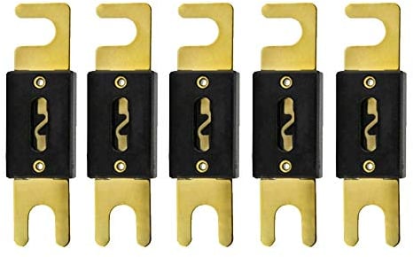 Mintice 5 X 250A Plated ANL Fuse Auto Stud Fuses 100A AMP Gold Blade Car Audio Automotive Protect Safety