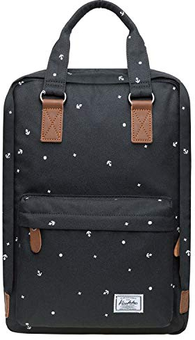 KAUKKO Rucksack Damen Herren Schön u.Stylish Handtasche mit Laptopfach für 12 Notebook für Ausflüge, Schule, Uni,16L