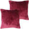 Bestlivings Flauschige Kissenhülle Celina (50 x 50 cm / 2er Pack) - Kuscheliger Bezug mit Reißverschluss Aubergine ideal für Dekokissen und Sofakissen