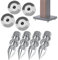 Sharainn Spike de Haut-Parleur, 4Pcs Spike de Haut-Parleur Audio 11 * 60 mm Pointes d'isolation avec 4Pcs Cône de Base Antichoc pour Haut-Parleur HiFi ou Cadre de Haut-Parleur
