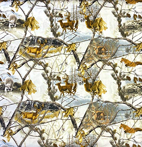 Realtree Fat Quarter Baumwollstoff mit Winterwäldern, Quilten, Nähen, Patchwork-Stoff