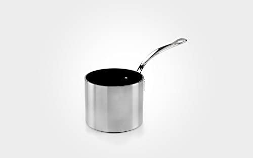 Samuel Groves Classic 14cm Milk Pan Non-Stick Stainless Steel Straight Sided UK Made (Deep)