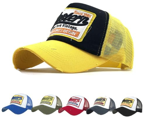 CheChury Cappellino Estivo Ricamato Cappelli a Rete per Uomo Donna Traspirante Cappello con Visiera da Baseball Hip-Hop Unisex Casuali Hip Hop Hat da Baseball