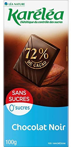 KARÉLÉA - Tablette Chocolat Noir Dégustation Sans Sucre 100G - Lot De 2 - meilleure offre