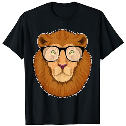Löwe Nerd Brille T-Shirt